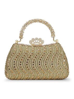 Rhinestone Evening Clutch Bag Women Detachable Strap Formal Party Purse